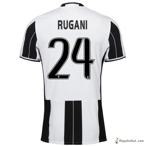 Camiseta Juventus Replica Primera Ropa Rugani 2016/17 Negro Blanco